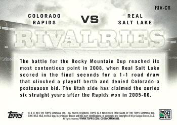 2013 Topps MLS - Rivalries #RIV-CR Colorado Rapids vs Real Salt Lake Back