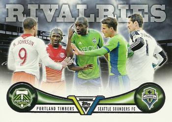 2013 Topps MLS - Rivalries #RIV-SP Portland Timbers vs Seattle Sounders Front