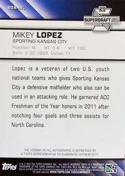 2013 Topps MLS - Super Draft Autographs #SDA-ML Mikey Lopez Back