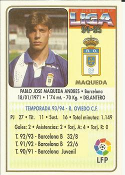 1994-95 Mundicromo Sport Las Fichas de La Liga #164 Maqueda Back