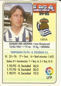 1994-95 Mundicromo Sport Las Fichas de La Liga #188 Uria Back