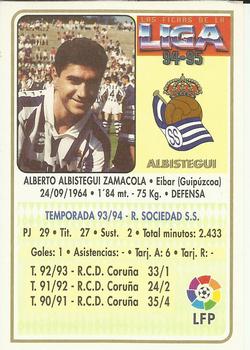 1994-95 Mundicromo Sport Las Fichas de La Liga #190 Albistegui Back