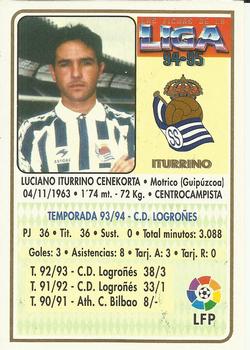 1994-95 Mundicromo Sport Las Fichas de La Liga #193 Iturrino Back