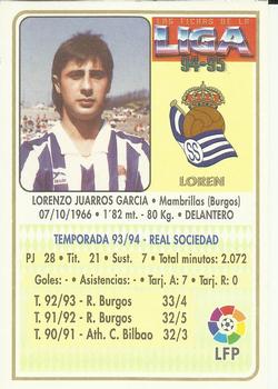 1994-95 Mundicromo Sport Las Fichas de La Liga #197 Loren Back