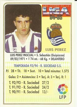 1994-95 Mundicromo Sport Las Fichas de La Liga #198 Luis Perez Back