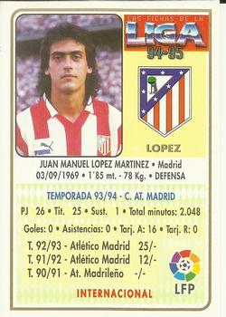 1994-95 Mundicromo Sport Las Fichas de La Liga #206 Lopez Back