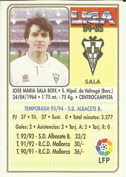 1994-95 Mundicromo Sport Las Fichas de La Liga #228 Sala Back