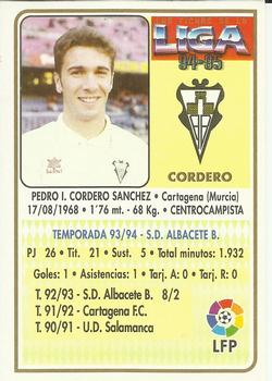 1994-95 Mundicromo Sport Las Fichas de La Liga #230 Cordero Back