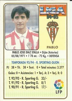 1994-95 Mundicromo Sport Las Fichas de La Liga #241 Pablo Back