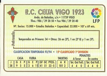 1994-95 Mundicromo Sport Las Fichas de La Liga #255 Team Card Back
