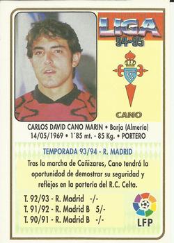 1994-95 Mundicromo Sport Las Fichas de La Liga #256 Cano Back