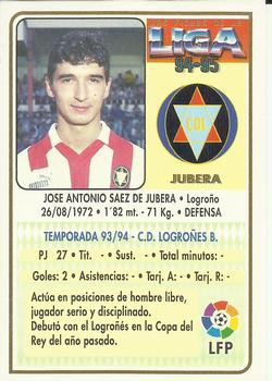1994-95 Mundicromo Sport Las Fichas de La Liga #286 Jubera Back