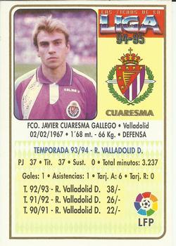 1994-95 Mundicromo Sport Las Fichas de La Liga #295 Cuaresma Back