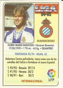 1994-95 Mundicromo Sport Las Fichas de La Liga #322 Raducioiu Back