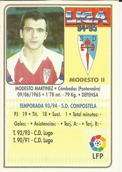 1994-95 Mundicromo Sport Las Fichas de La Liga #352 Modesto II Back