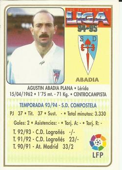1994-95 Mundicromo Sport Las Fichas de La Liga #357 Abadia Back