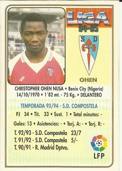 1994-95 Mundicromo Sport Las Fichas de La Liga #361 Ohen Back