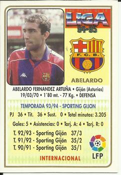 1994-95 Mundicromo Sport Las Fichas de La Liga #9 Abelardo Back