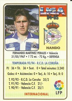 1994-95 Mundicromo Sport Las Fichas de La Liga #27 Nando Back