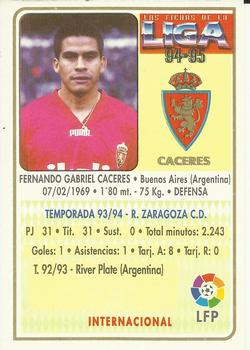 1994-95 Mundicromo Sport Las Fichas de La Liga #45 Caceres Back