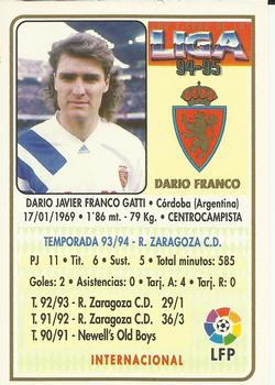 1994-95 Mundicromo Sport Las Fichas de La Liga #52 Dario Franco Back