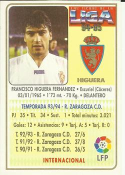 1994-95 Mundicromo Sport Las Fichas de La Liga #54 Higuera Back