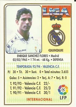 1994-95 Mundicromo Sport Las Fichas de La Liga #63 Quique Back