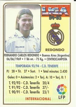 1994-95 Mundicromo Sport Las Fichas de La Liga #64 Redondo Back