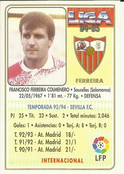 1994-95 Mundicromo Sport Las Fichas de La Liga #99 Ferreira Back