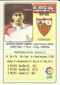1994-95 Mundicromo Sport Las Fichas de La Liga #100 Cortijo Back
