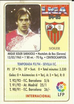 1994-95 Mundicromo Sport Las Fichas de La Liga #106 Soler Back
