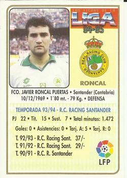 1994-95 Mundicromo Sport Las Fichas de La Liga #134 Roncal Back