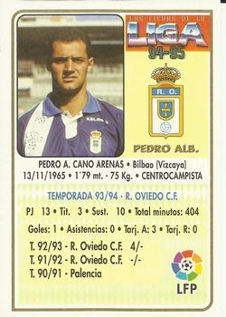 1994-95 Mundicromo Sport Las Fichas de La Liga #156 Pedro Alberto Back