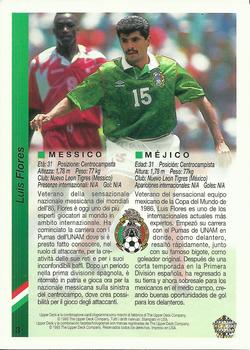 1993 Upper Deck World Cup Preview (Spanish/Italian) #3 Luis Flores Back