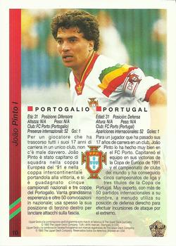 1993 Upper Deck World Cup Preview (Spanish/Italian) #10 Joao Pinto I Back