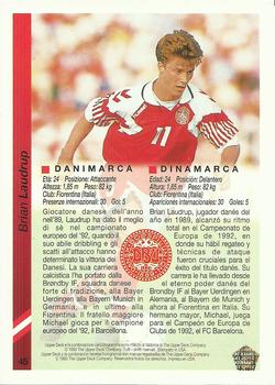 1993 Upper Deck World Cup Preview (Spanish/Italian) #45 Brian Laudrup Back
