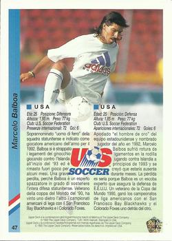 1993 Upper Deck World Cup Preview (Spanish/Italian) #47 Marcelo Balboa Back