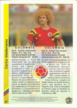 1993 Upper Deck World Cup Preview (Spanish/Italian) #57 Carlos Valderrama Back