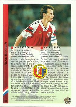 1993 Upper Deck World Cup Preview (Spanish/Italian) #69 Rune Bratseth Back