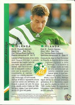 1993 Upper Deck World Cup Preview (Spanish/Italian) #72 John Aldridge Back