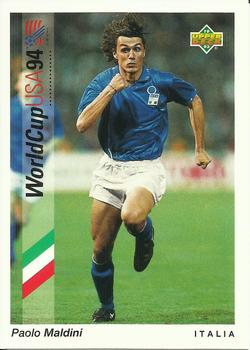 1993 Upper Deck World Cup Preview (Spanish/Italian) #74 Paolo Maldini Front