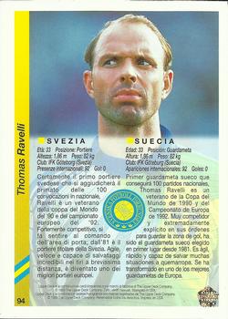 1993 Upper Deck World Cup Preview (Spanish/Italian) #94 Thomas Ravelli Back