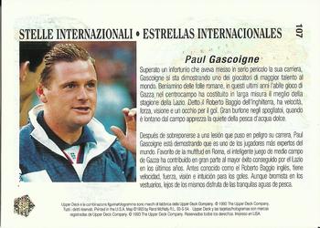 1993 Upper Deck World Cup Preview (Spanish/Italian) #107 Paul Gascoigne Back