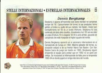 1993 Upper Deck World Cup Preview (Spanish/Italian) #123 Dennis Bergkamp Back