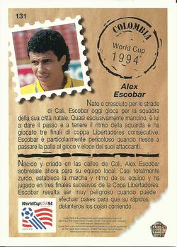1993 Upper Deck World Cup Preview (Spanish/Italian) #131 Alex Escobar Back