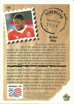 1993 Upper Deck World Cup Preview (Spanish/Italian) #136 Bryan Roy Back