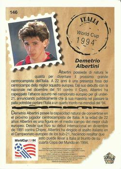 1993 Upper Deck World Cup Preview (Spanish/Italian) #146 Demetrio Albertini Back