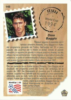 1993 Upper Deck World Cup Preview (Spanish/Italian) #148 Dino Baggio Back