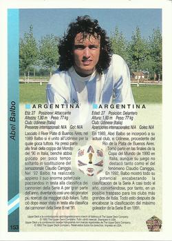1993 Upper Deck World Cup Preview (Spanish/Italian) #153 Abel Balbo Back
