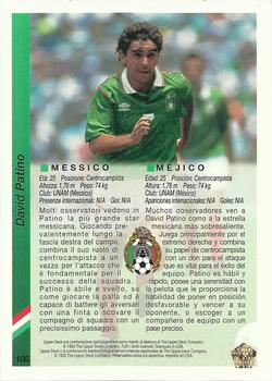 1993 Upper Deck World Cup Preview (Spanish/Italian) #185 David Patino Back